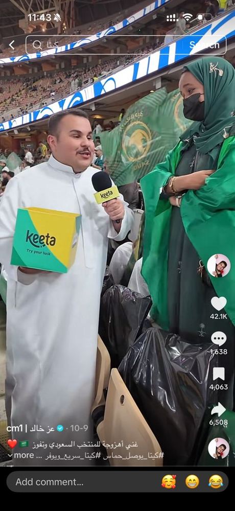 Keeta creator content in Saudi Arabia